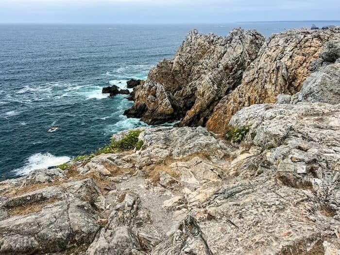 A view from above of a coastal view in Brittany