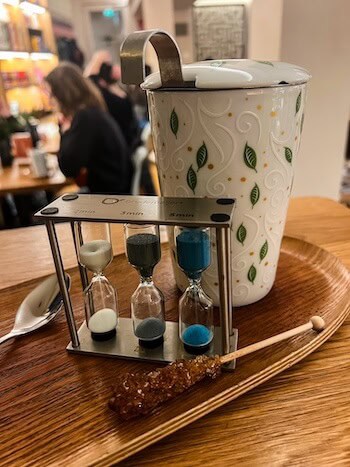 A tea set at the Afro Cafe in Salzburg