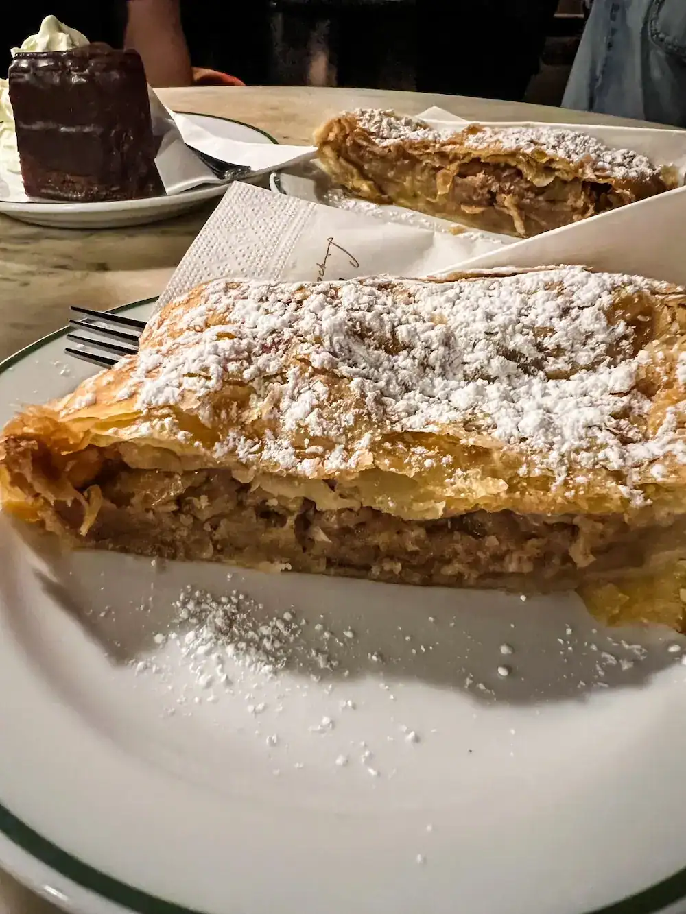 An apple cake at Café Hawelka in Vienna, Austria