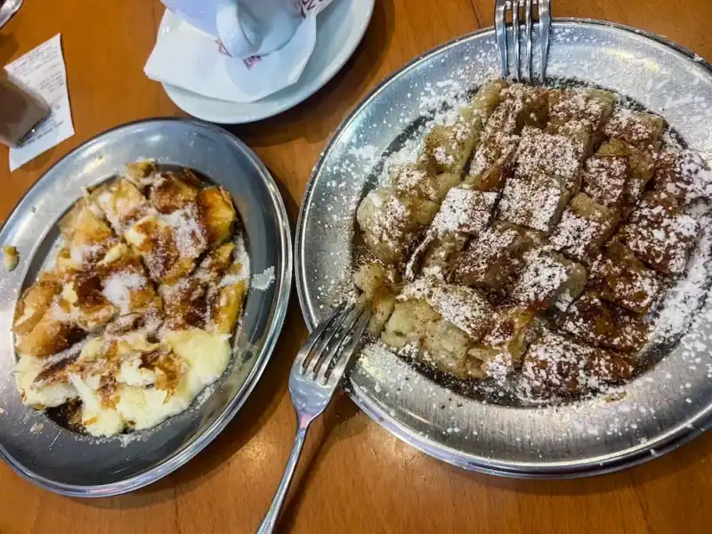Bougatsa at a cafe in Chania