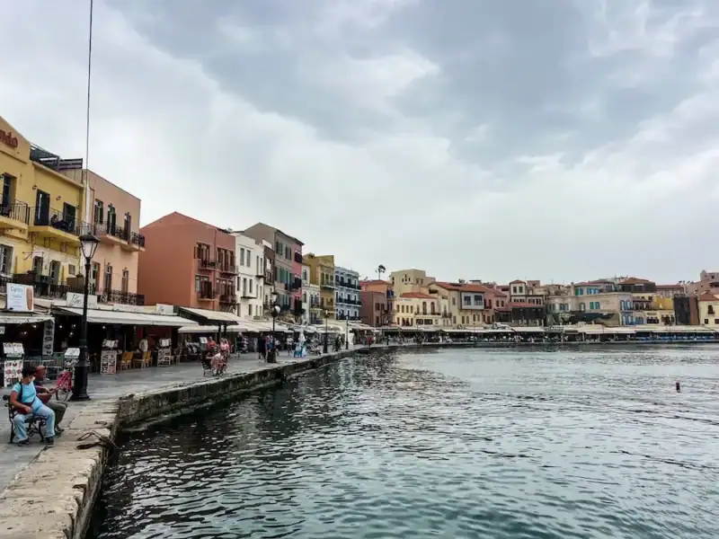 A view of the harbor in Chania