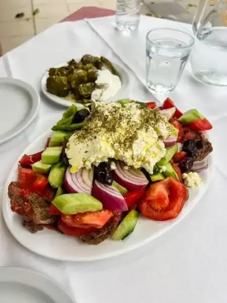 A salad at a lunch spot in Chania