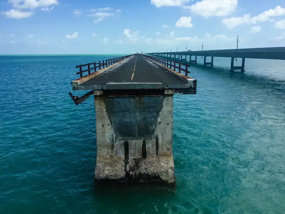 A view from the Seven Mile Bridge in the Florida Keys