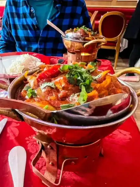 A lunch of Indian food in France