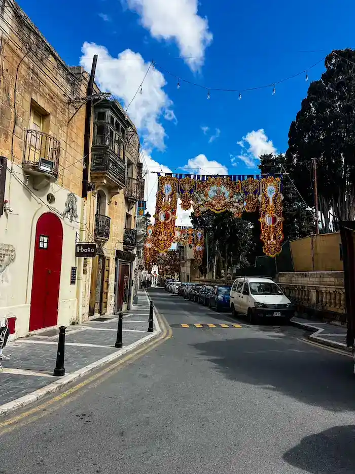 Cars parked near the historic center in Malta