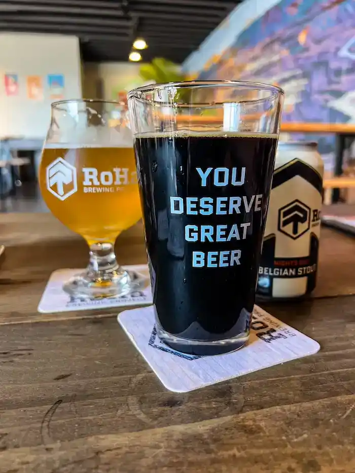 Beer glasses with "you deserve great beer" on them in Salt Lake City