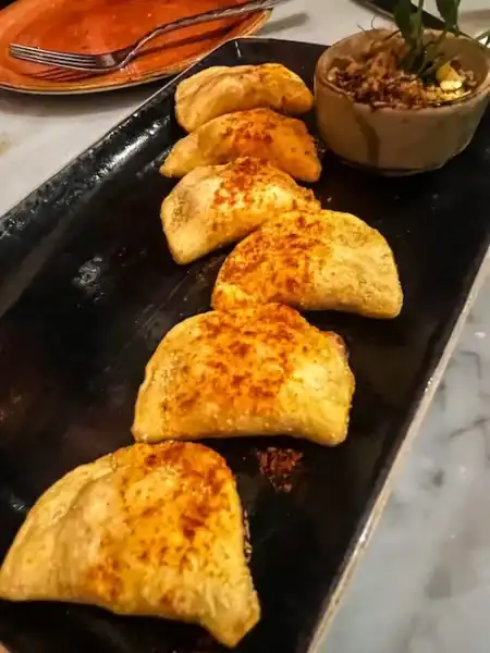 Fried ravioli at dinner in Valletta, Malta