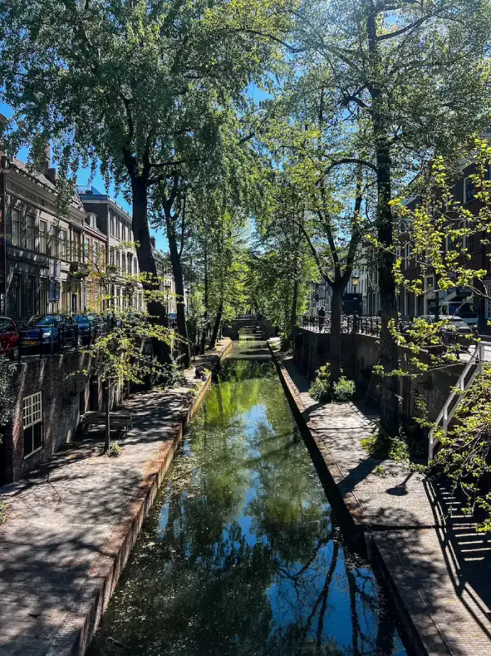 Peaceful Nieuwegracht, a canal in Utrecht