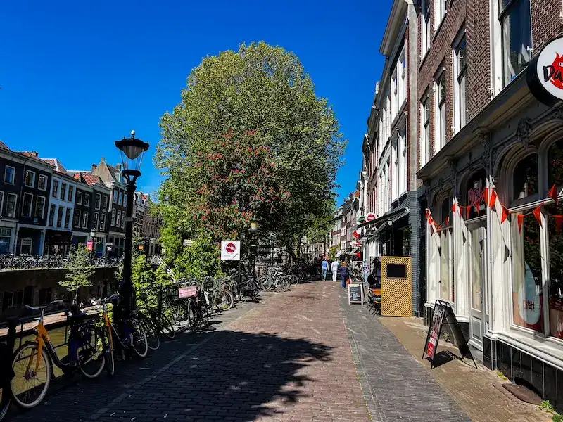 Boutique shops along the canal in Utrecht