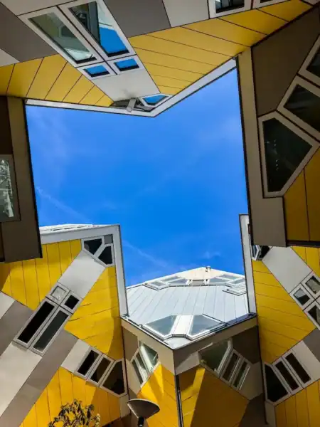 Rotterdam's cube houses from below