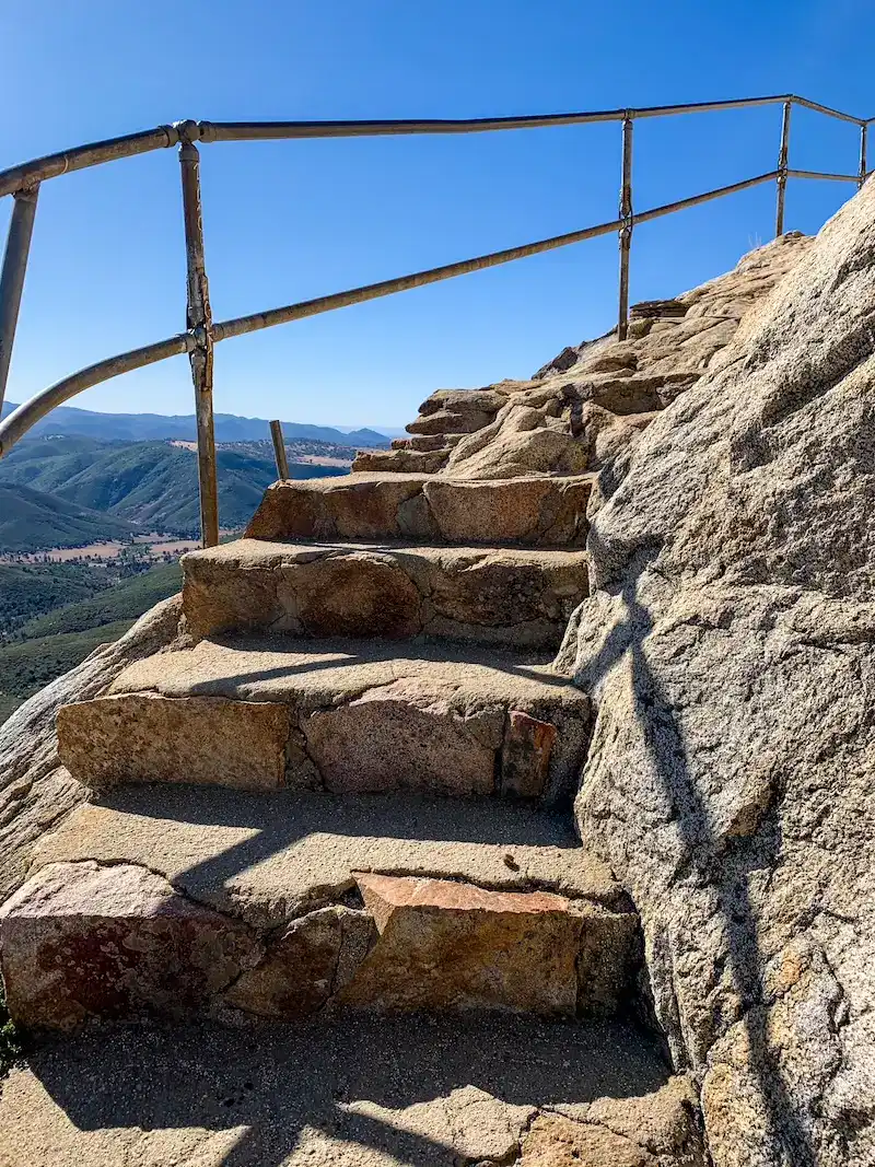 Stairs going up to a viewpoint in Julian, California