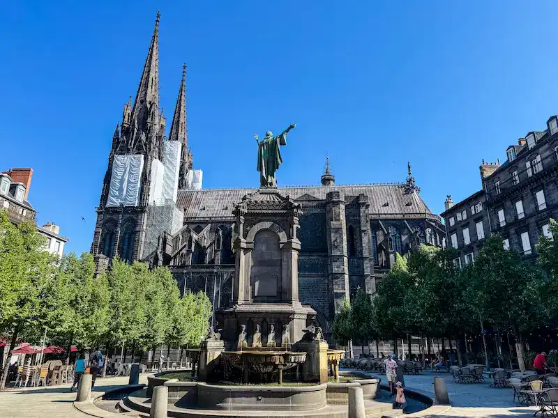 The cathedral in Clermont-Ferrand on a trip to see the volcanoes in France