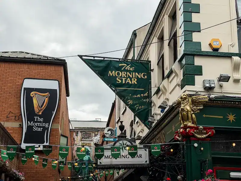 A banner above a pub in Belfast