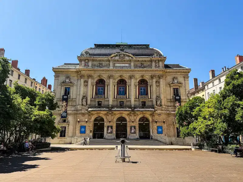 A historic building on the Place des Célestins during one day in Lyon