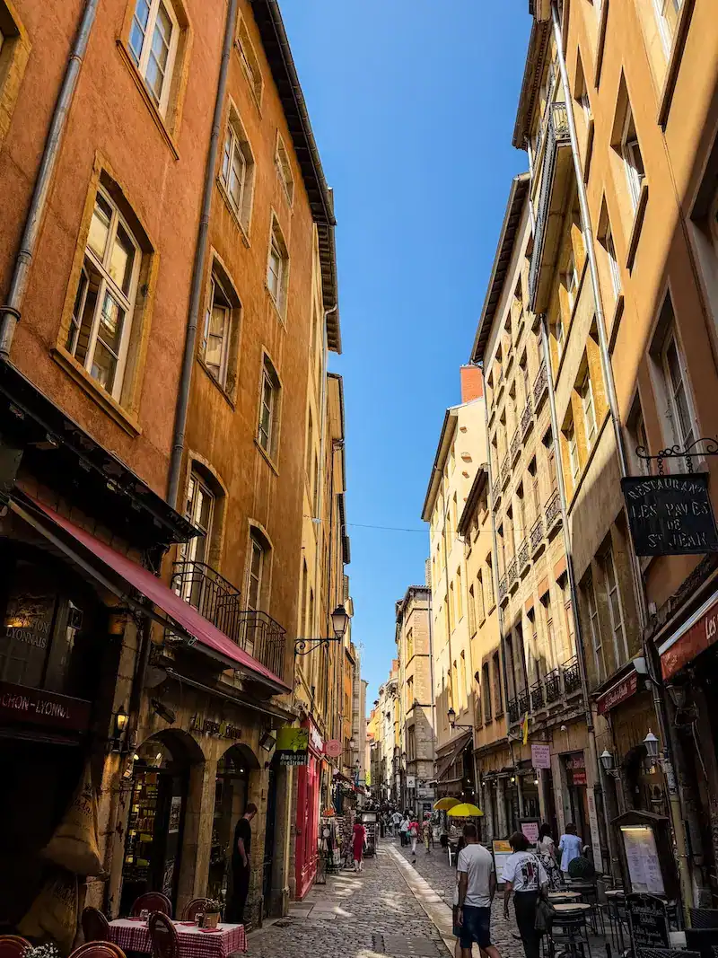 A scene in Vieux Lyon on one day in Lyon