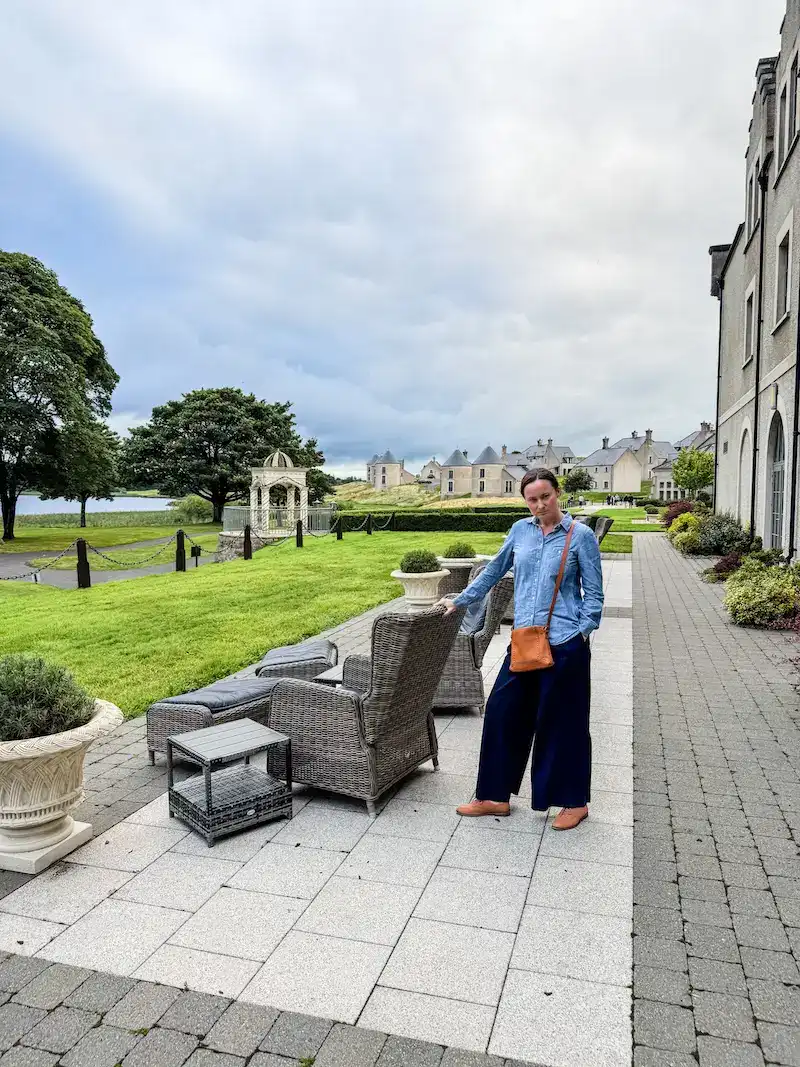 A woman poses saucily in Northern Ireland.