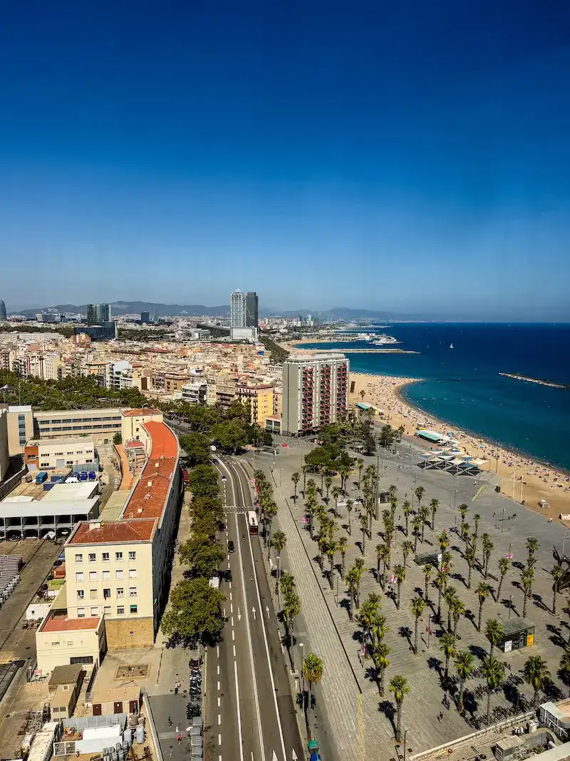 A view from above of Barceloneta in Barcelona