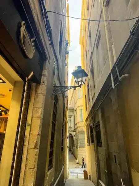 An alley in the Gothic Quarter in Barcelona