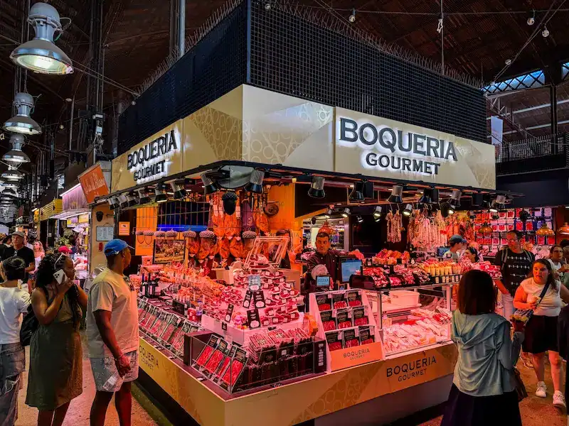 Inside La Boqueria, a market in Barcelona