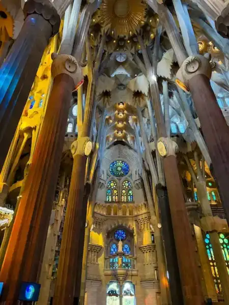 Inside Sagrada Família in Barcelona