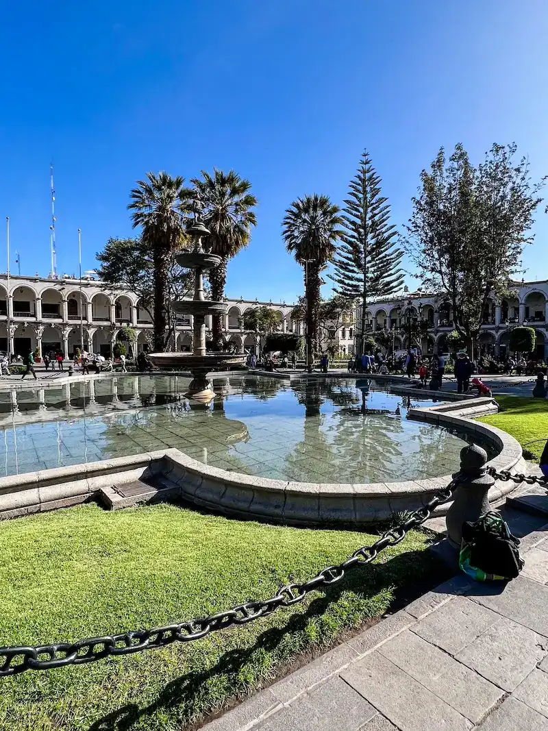 A plaza in Arequipa on a Peru itinerary