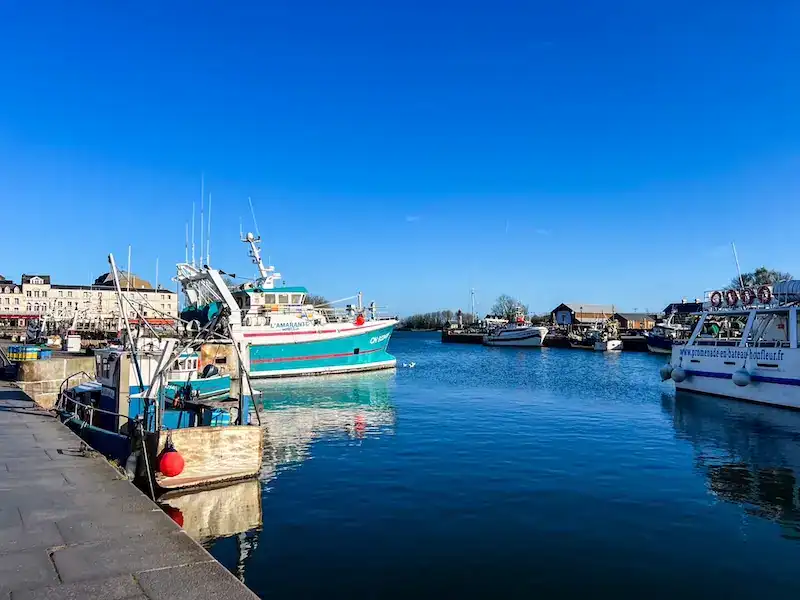 A waterfront view of Honfleur, an easy day trip from Rouen