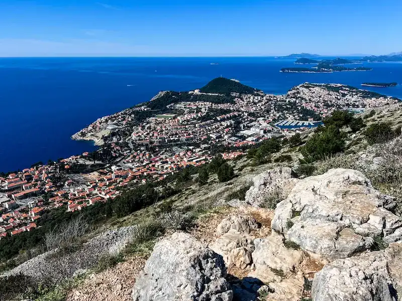 At the top of a mountain view in Dubrovnik