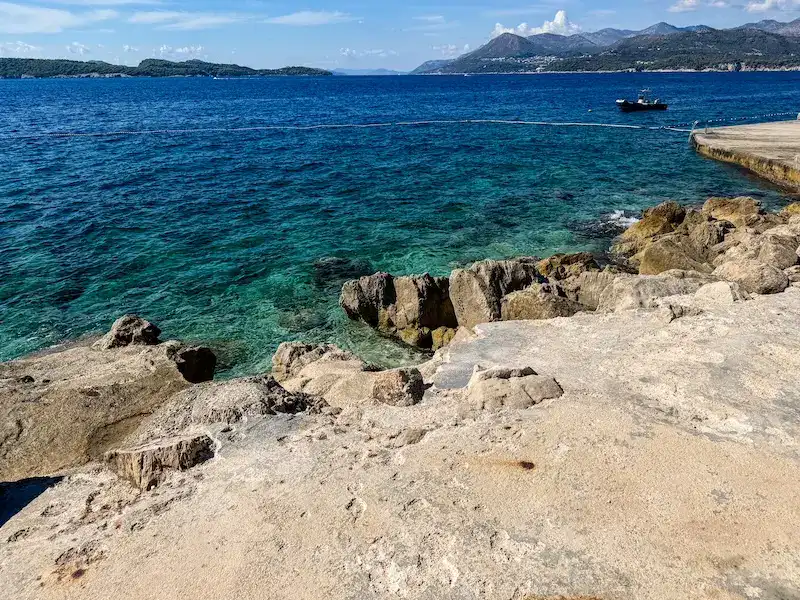 A pebble beach in Dubrovnik