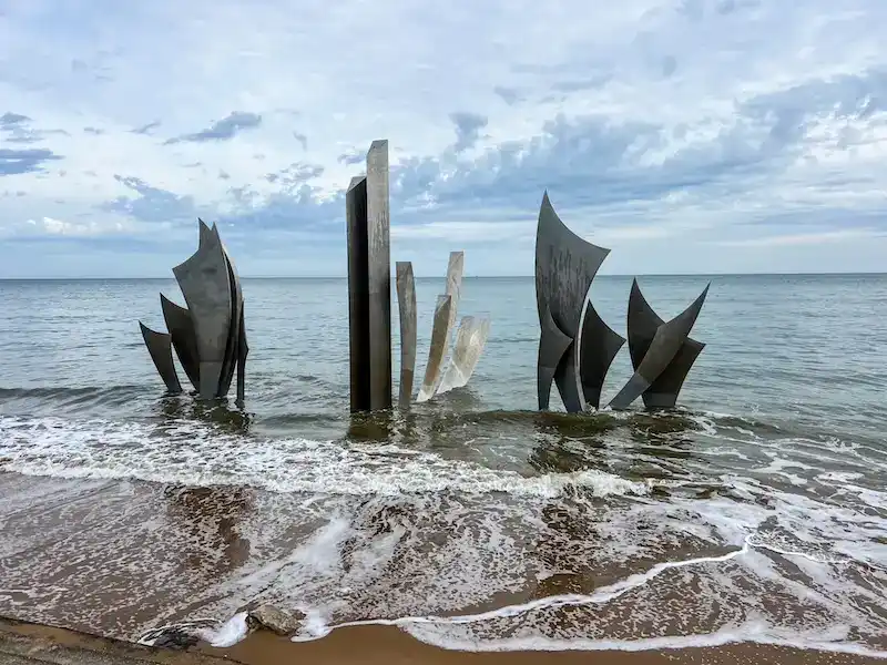 A sculpture in the water in Normandy