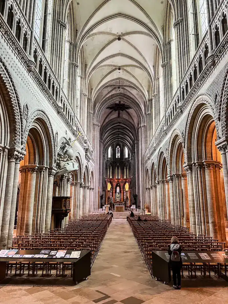 Inside the cathedral in Bayeux, Normandy