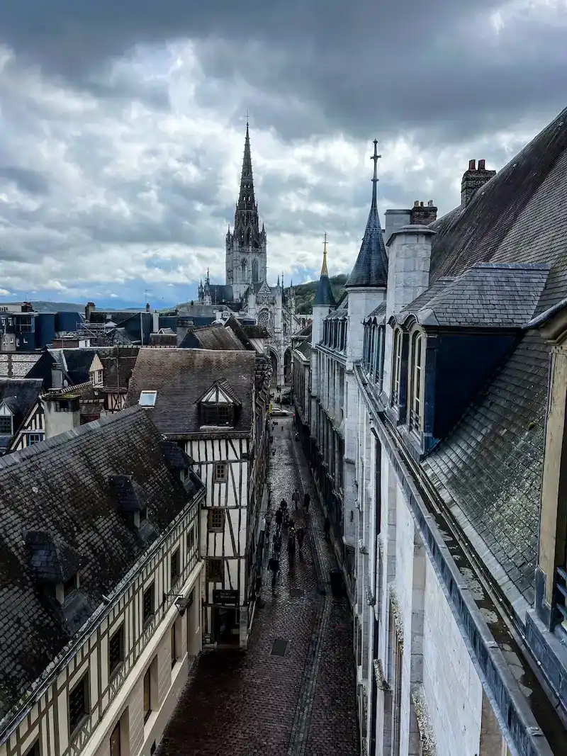 A view of Rouen from above in Normandy