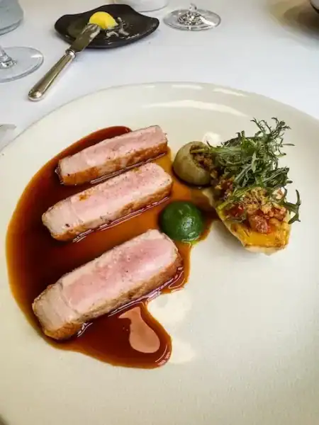 A beautiful plate of food in Lyon on a day trip from Paris