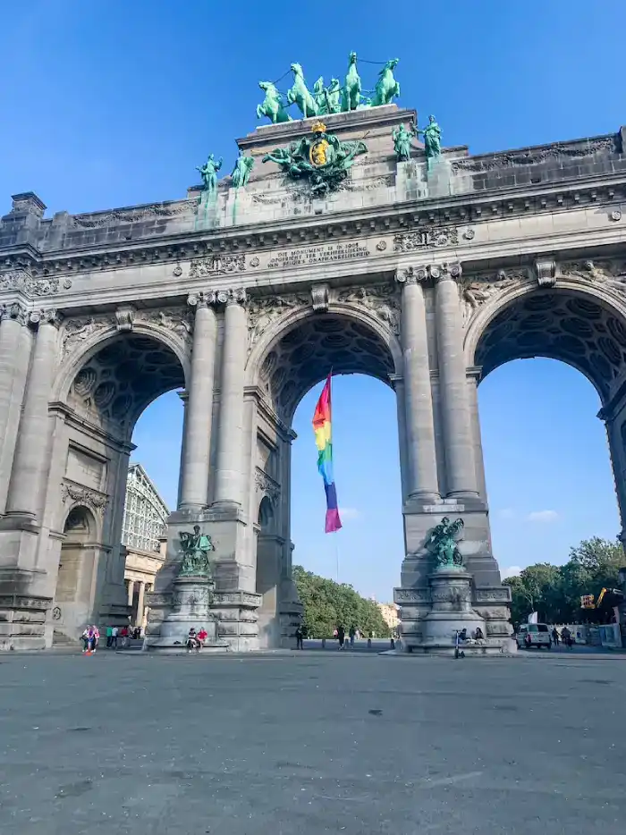 A large arch in Brussels on a day trip from Paris