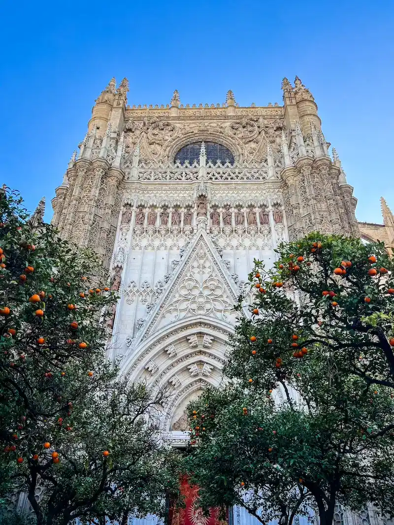 The imposing exterior of the cathedral in Rouen on a day trip from Paris